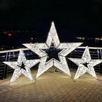 Grande Décoration de Noël LED Étoile Blanc Chaud IP65 Étanche, Éclairage Commercial de Fêtes pour Utilisation Extérieure et Intérieure, Centres Commerciaux, Jardins