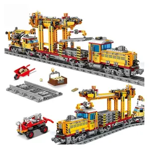 New city Train Blocks Toys Education 1270 PCS Power-Driven Military Train DPK32 Railway Truck Track Brick Building Block toys