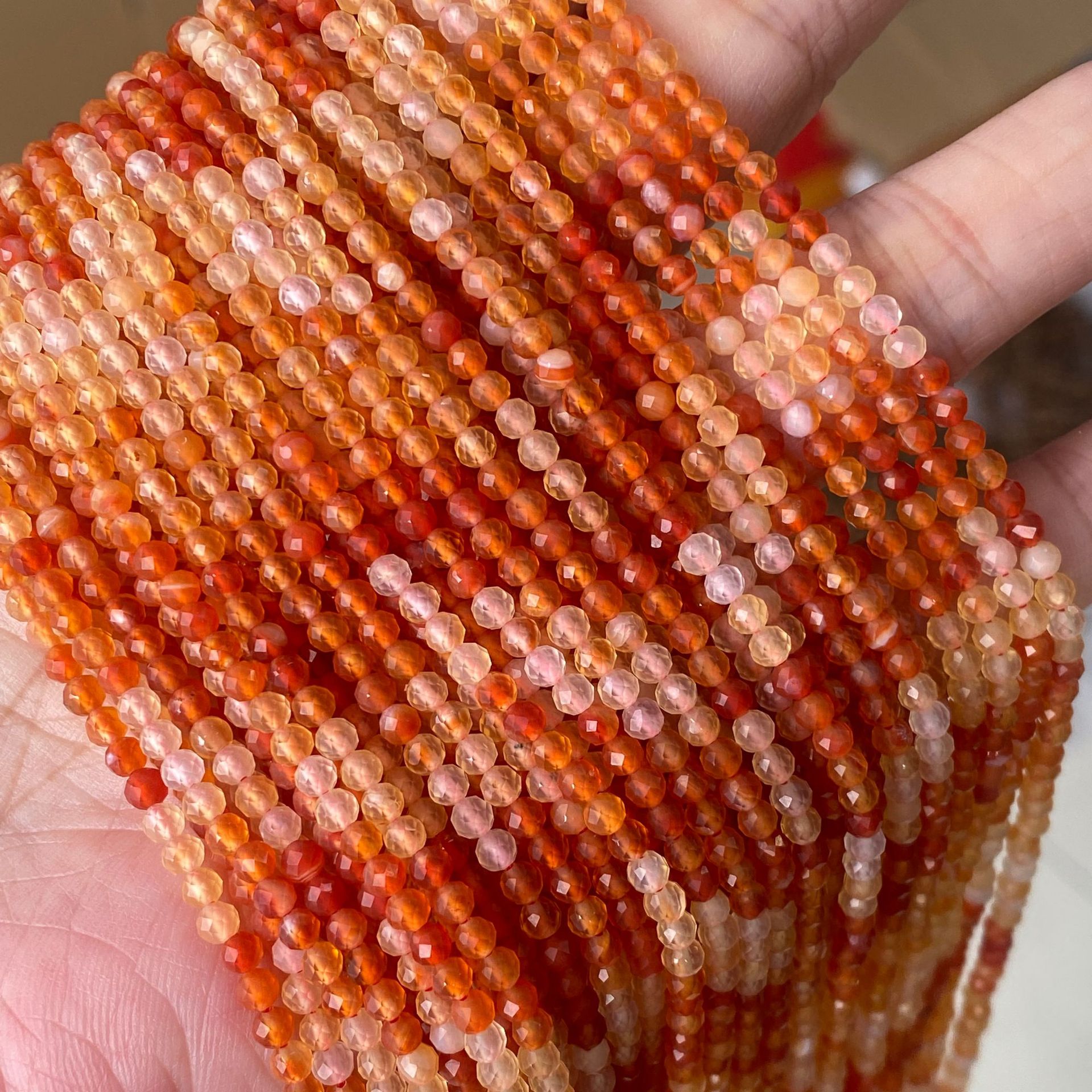 Wholesale 3mm Gemstone Faceted Beads Loose Round Natural Faceted Crystal Stone Beads for Jewelry Making