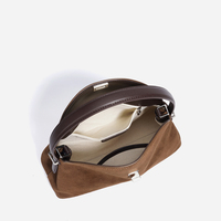 Sac Hobo de Luxe en Daim et Cuir Fendu pour Femme, Sac Fourre-tout Tendance en Cuir Mat, Sac à Bandoulière Polyvalent, Sac à Main Féminin