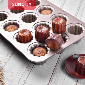 Suncity 12-Cavity Canele <b>Mold</b> Non-Stick Baking Pan For Cake Making - Product Image 1