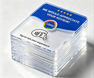 Carta NFC 213 in Acrilico da 12cm - Espositore Impermeabile per Recensioni con Logo Personalizzato per Ristoranti, Caffè, Hotel e Negozi - Product Image 1