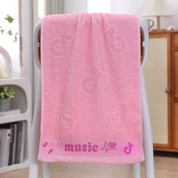 Handuk Wajah Mewah Katun Jacquard Musik 32x72cm 80g/pcs 350 GSM Bordir Logo Custom Kain Lap Penyerap Hotel Dewasa Penggunaan Rumah