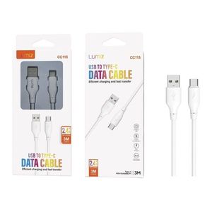 Cable de datos Lumiz USB a Tipo C de 3M, 2.4A, carga rápida y transferencia de datos - Product Image 1