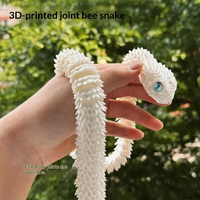 Figurine de Vipère Articulée Lumineuse Imprimée en 3D, Modèle de Serpent Réaliste en Plastique 60CM, Cadeau de Présentation