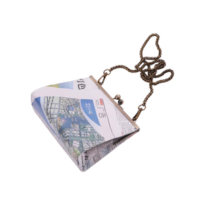Borsa a Tracolla Vintage in Carta di Giornale Riciclata con Motivo a Lettere, Tracolla Singola, Portatile per Uso Quotidiano - Product Image 5