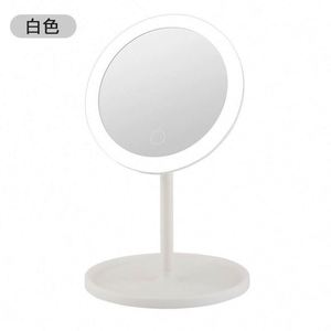 Miroir de maquillage LED en acier inoxydable avec lumière d'appoint réglable, portable et durable, outil de beauté de bureau - Product Image 3