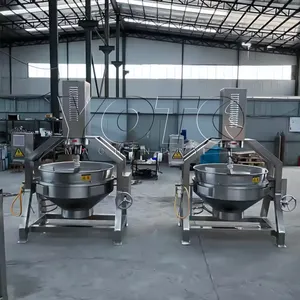 Vendita calda prezzo di fabbrica in acciaio inox riscaldamento elettrico rivestito cucina bollitore macchina per la produzione di marmellata di frutta
