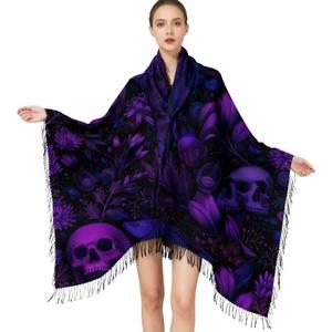 Custom UV Printed 2-in-1 Polyester Shawl/Scarf Soft <strong>Wool</strong> Feel Unique Design Versatile Winter <strong>Wrap</strong> for Parties - Product Image 3
