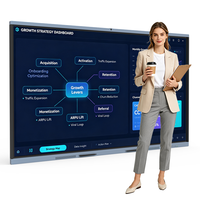 Tableau Blanc Interactif Intelligent LCD Multi-langues à Écran Tactile 4K de 65, 75, 85, 98 Pouces, Double Système, Prix Usine