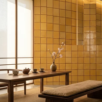 Carrelage en grès artisanal sur mesure, peint à la main, Qiongcai, moderne, lumineux, antibactérien, résistant à l'usure, 100x100mm, pour hôtel de luxe