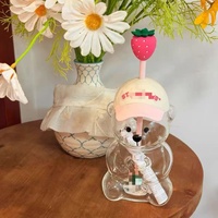 Gobelet en verre exclusif Amérique du Nord, best-seller transfrontalier, tasse à café en verre en forme d'ours, pour boissons froides, portable et facile à nettoyer