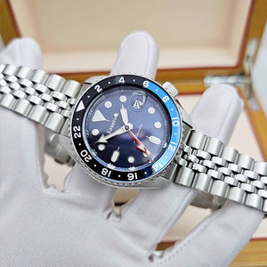 Reloj Mecánico Automático Seikot <span class=keywords><strong>5</strong></span> <span class=keywords><strong>GMT</strong></span> Azul y Negro, Deportivo, a Rayas, Resistente al Agua - Product Image 2