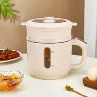 Mini-cuiseur électrique 1,2 L avec protection contre la surchauffe, idéal pour les nouilles, les soupes, les flocons d'avoine, indispensable pour les dortoirs universitaires, le bureau et les voyages