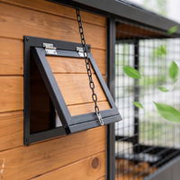 Nichoir extérieur pour chien en panneaux de bois avec gamelle et roues pour jardin côtier