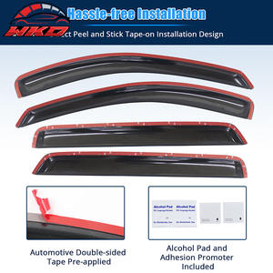 Pour Hyundai Santa Fe 07-12, visières de fenêtre en acrylique, protection des fenêtres latérales des portes de voiture, ensemble de 4 pièces - Product Image 4