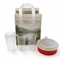 Sac isotherme de livraison en gros, personnalisé avec impression paysagère, en non-tissé avec doublure en feuille de PP, poignée supérieure blanche, pour café et thé