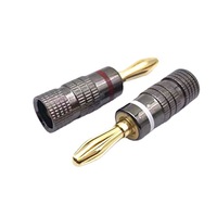 Câble personnalisé HIFI Fiche banane laiton plaqué or BFA 4mm Fiche haut-parleur mâle avec coque métallique