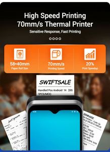 מסוף נייד 6.2 אינץ' עם מדפסת תרמית, סורק ברקוד, אנדרואיד 10, 2+16 גיגה-בייט, קורא <span class=keywords><strong>PDA</strong></span>, מכונת תור הזמנות - Product Image 6