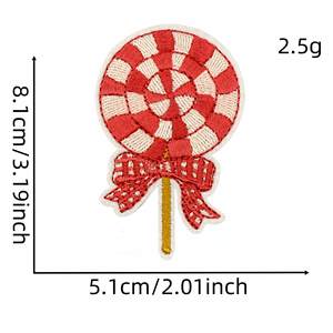 Parches Termoadhesivos de Tela Rosa con Bordado de Lazo, Lindos Parches de Navidad con Árbol de Navidad, Papá Noel, Muñeco de Nieve, Corona, Piruleta <span class=keywords><strong>y</strong></span> Reno para <span class=keywords><strong>Ropa</strong></span> - Product Image 5