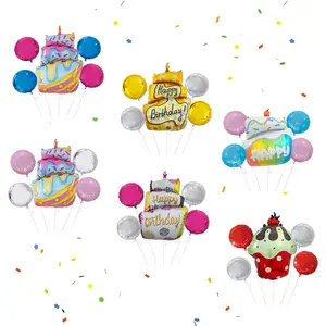 Hengsheng набор украшений для дня рождения, вечеринки, гелиевые шары, день рождения, торт, шарики, пара фиеста, фольгированный шар