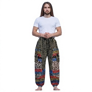 Pantalones de Algodón Vintage Transpirables y a la Moda, Cintura Elástica, Lavados, Ligeros, Duraderos, Corte Holgado, Talla Única para Invierno - Product Image 1