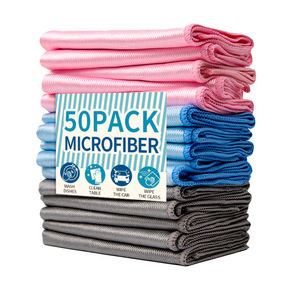 Cleaning <b>Cloth</b> Rectangle Thickened <b>Absorbent</b> Multi Functional Kitchen Dishcloth Blue Gray Pink Solid Color - Product Image 3