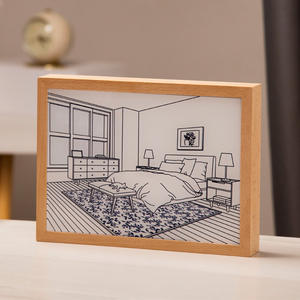 Cadre photo LED créatif, éclairage de chevet, atmosphère chaude, éclairage doux, peinture, ornements <span class=keywords><strong>en</strong></span> papier imprimé - Product Image 6