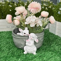 Niedlicher Hasen-Blumentopf aus Kunstharz Tier-Sukkulenten-Pflanzgefäß Cartoon Garten Balkon Schreibtisch Dekoration