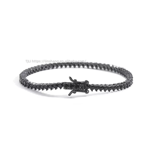 Black Tennis <b>Bracelet</b> 2.5mm3 Claw <b>Copper</b> Zircon Black Tennis Chain Tanjing Fashion Lijing Necklace - Product Image 5
