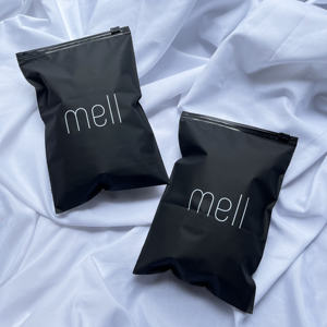 Chinese Wholesale Price Black Plastic <b>Bag</b> Personalized Custom Logo Zip Lock <b>Bags</b> Reusable Storage <b>Bags</b> <b>for</b> <b>Clothing</b> Packaging - Product Image 5