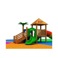 Kindergarten Holzrutsche Plastik Outdoor-Spielplatz Qualitäts-Kinderspielgeräte Ohne Motorantrieb
