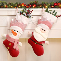 Figurine 3D en tissu vert avec dessus en peluche, motif Gnome, Bonhomme de neige, Renne, pour décoration de Noël à suspendre à l'arbre