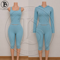 2026 Logo Kustom Y2k Pakaian Wanita Dasar Setelan Dua Potong Tracksuit Bodycon Jaket Berkerudung dengan Lubang Ibu Jari Set Legging untuk Wanita