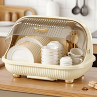 Égouttoir à vaisselle grande capacité avec couvercle, boîte de rangement pour égouttoir de table de cuisine