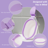 Tests de grossesse d'ovulation pour femmes tasse de collecte d'urine pliable réutilisable avec poignée antidérapante tasse de pipi portable avec repos de test