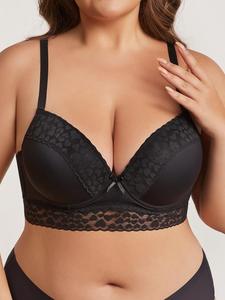 レディースフルカップ調整可能ストラップブラ、薄型プランジブラ、プラスサイズ女性用レース下着 - Product Image 4