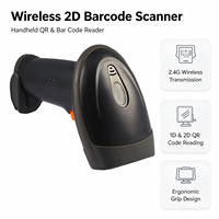 Lecteur de codes-barres 1D 2D sans fil USB, pistolet de lecture portable, transmission sans fil 2.4G, lecture de codes QR, vérificateur de prix, format A4 en stock