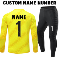 Ensemble de maillot de gardien de but personnalisé pour homme, col en V, manches longues, maillot de football professionnel, short, impression numérique pour entraînement de match, hiver