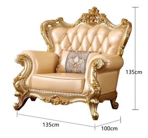 European Modern Luxury Sectional <b>Sofa</b> <b>Set</b> <b>3</b> Seater Genuine Leather Royal Elegant Design for Living Room - Product Image 4