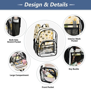 <b>Cheap</b> Price Fashionable Customs logo Clear Pvc Pocket Transparent Travel Outdoor Waterproof Clear <b>Backpack</b> - Product Image 5