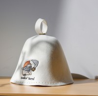 Chapeau de banya russe de luxe en feutre blanc naturel, écologique, rafraîchissant, pour bain turc et centre de bien-être