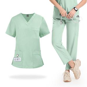 New Style Hospitals Colors OEM Printed <b>Surgical</b> Nurse Suit <b>Scrub</b> Uniform Unisex Sets Loose Breathable for Beauty Salons - Product Image 4
