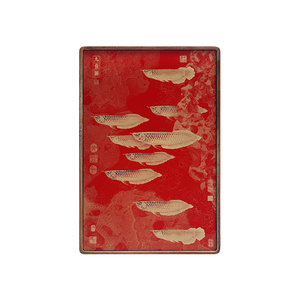 Mini aquarium zen en laiton avec peinture Art Déco Arowana, cadre en bois massif, décoration de bureau, symbole de richesse et de prospérité, souvenir unique, cadeau. - Product Image 1