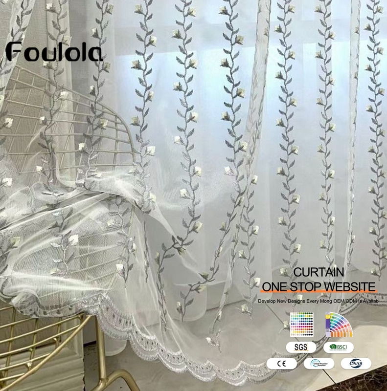 Factory Supply European Royal Embroidery Sheers