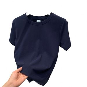 เสื้อยืดสั่งทำพิเศษประดับเพชร เสื้อยืดผ้าฝ้ายสำหรับเด็กทารก เสื้อยืดสีขาวแขนสั้น เสื้อครอปผู้หญิงทรงเข้ารูป - Product Image 4