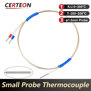Sonda termocoppia mini tipo K J T in acciaio inox resistente a olio e acqua alta temperatura - Product Image 2