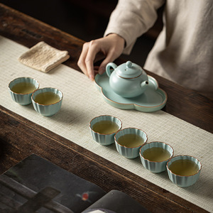 Tianqing Ru Kiln Master Cup Single <b>Teacup</b> Ceramic Ice Crack Pattern Kung Fu Tea Bowl Traditional Chinese Style - Product Image 5