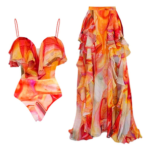 New Sexy Tube Top <strong>Bikini</strong> Skirt <strong>Set</strong> Ruffled One Piece Swimsuit <strong>Blue</strong> <strong>Bikini</strong> <strong>Set</strong> - Product Image 3