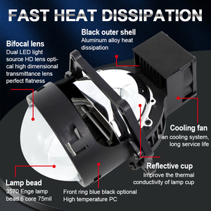 A9 3 inch bi LED ống kính máy chiếu 3.0 Led Đèn Pha hi-thấp chùm 240W rhd Laser Đèn pha 12V tắt đèn đường phụ kiện xe hơi đèn - Product Image 6